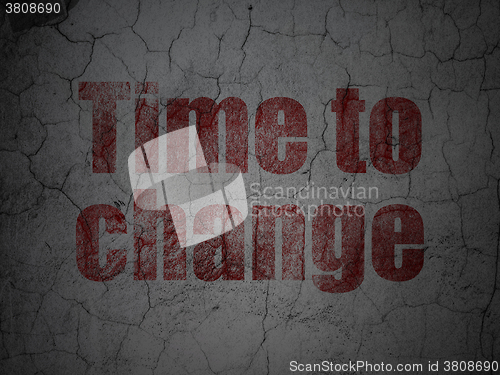Image of Timeline concept: Time to Change on grunge wall background