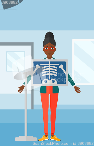Image of Patient during x-ray procedure.