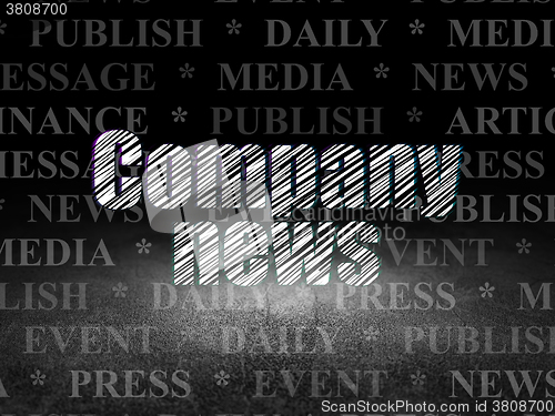 Image of News concept: Company News in grunge dark room