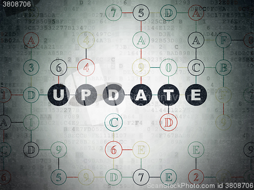 Image of Web development concept: Update on Digital Paper background