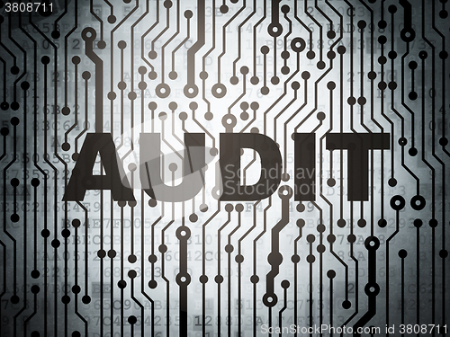 Image of Finance concept: circuit board with Audit