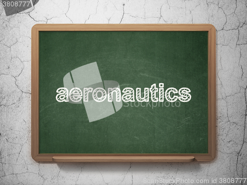 Image of Science concept: Aeronautics on chalkboard background