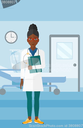 Image of Doctor in hospital ward.