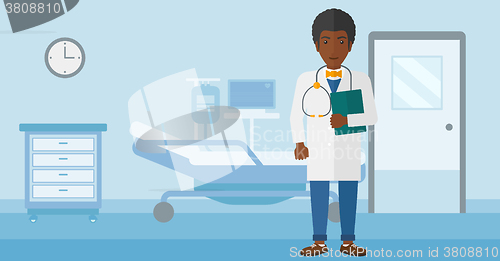 Image of Doctor in hospital ward.