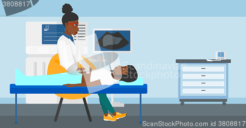 Image of Patient under ultrasound examination.