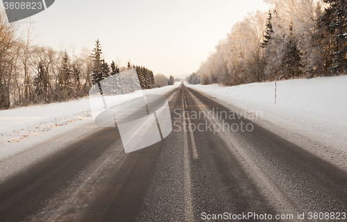 Image of winter road ,  snow