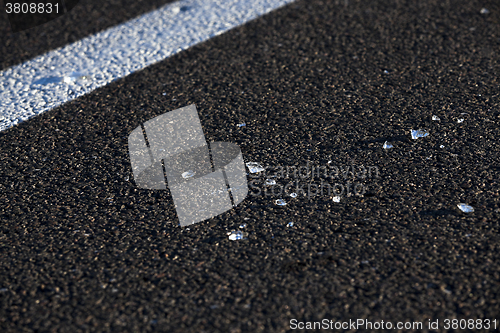 Image of Glass on the road  