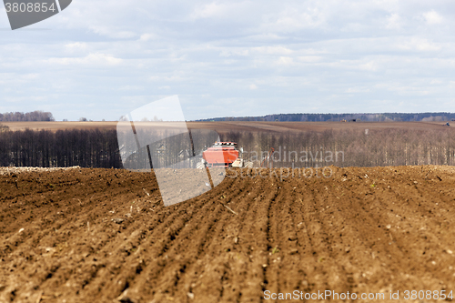 Image of sowing of cereals. Spring 