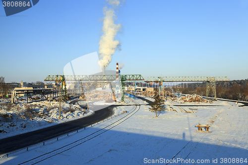 Image of timber mill , winter  