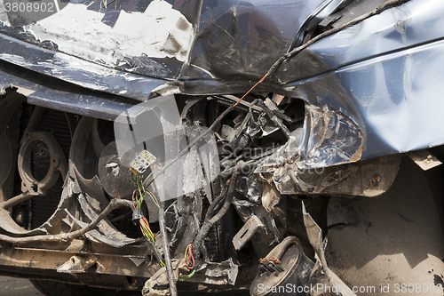 Image of broken car. close-up  