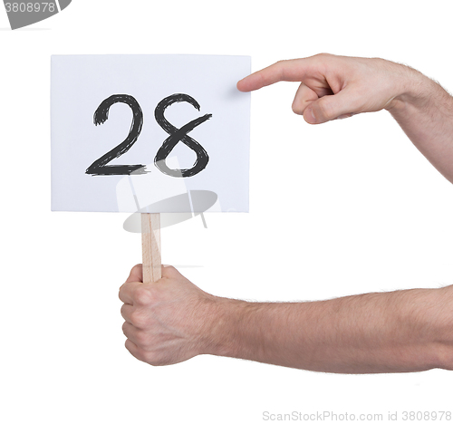Image of Sign with a number, 28