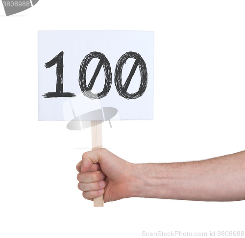 Image of Sign with a number, 100