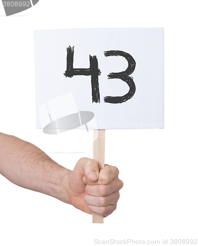 Image of Sign with a number, 43