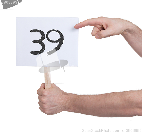 Image of Sign with a number, 39