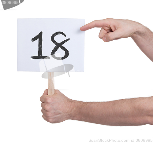 Image of Sign with a number, 18
