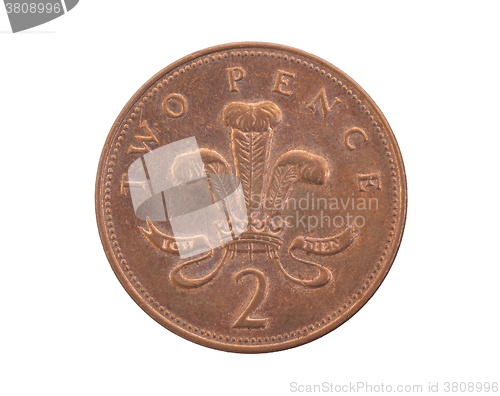 Image of Two Pence coin isolated 