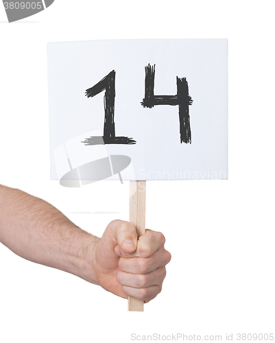 Image of Sign with a number, 14