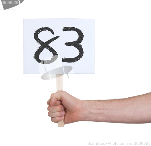 Image of Sign with a number, 83