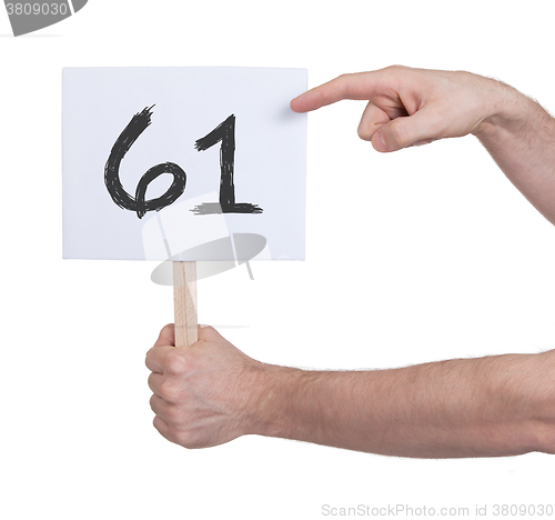 Image of Sign with a number, 61