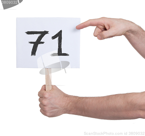 Image of Sign with a number, 71