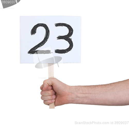 Image of Sign with a number, 23