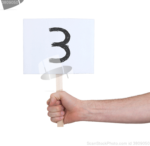 Image of Sign with a number, 3