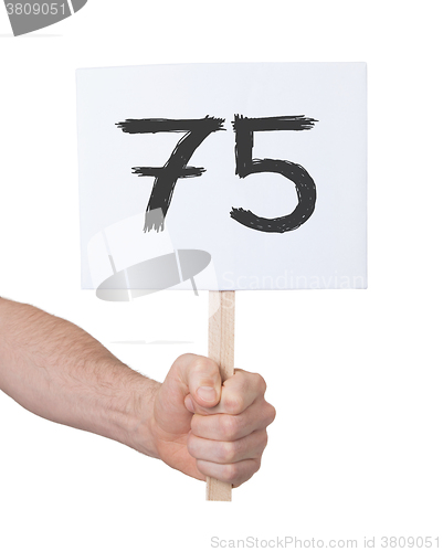 Image of Sign with a number, 75