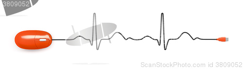 Image of electrocardiogram computer mouse