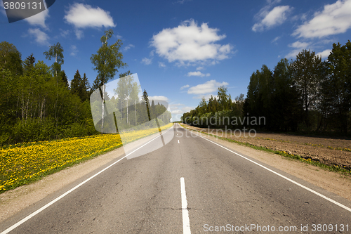 Image of asphalt road , spring