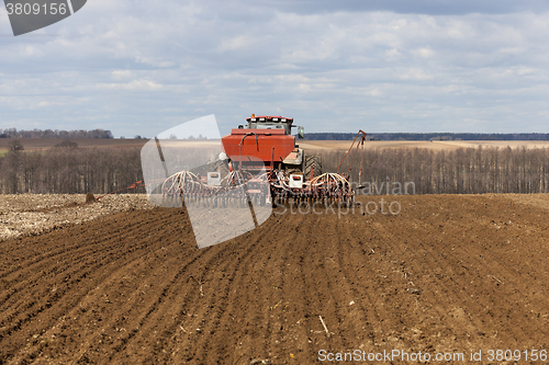 Image of sowing of cereals. Spring 