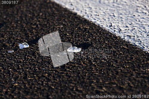 Image of Glass on the road  