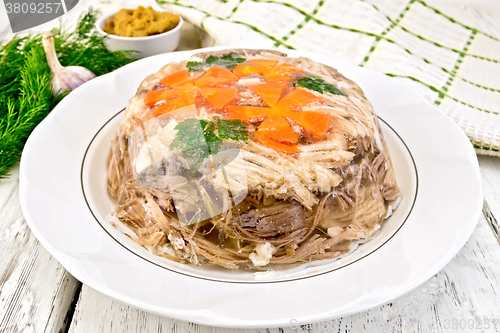 Image of Jellied in big plate with parsley on light board