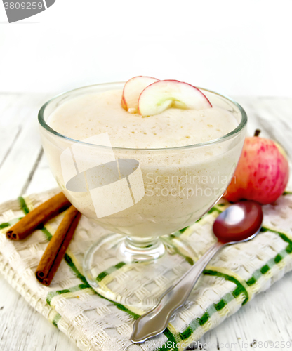 Image of Jelly airy apple in glass bowl on board