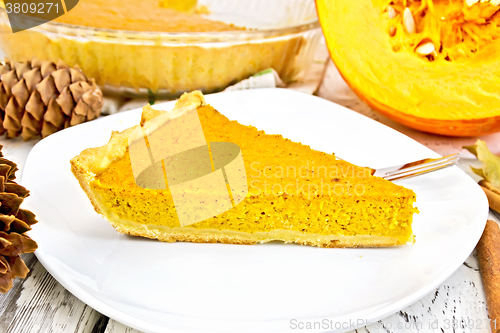 Image of Pie pumpkin in plate on light board