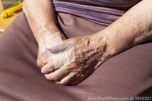 Image of Hands of an old woman  