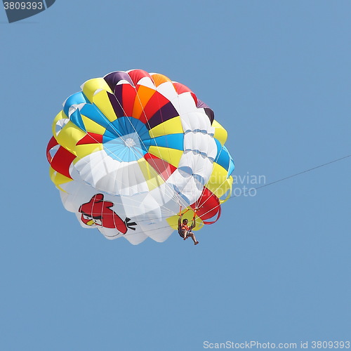 Image of Parasailing in a blue sky