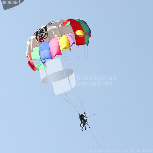 Image of Parasailing in a blue sky 