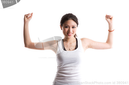 Image of Asian woman exercising