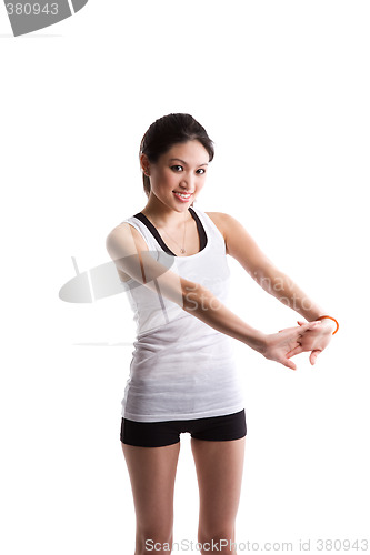 Image of Asian woman exercising