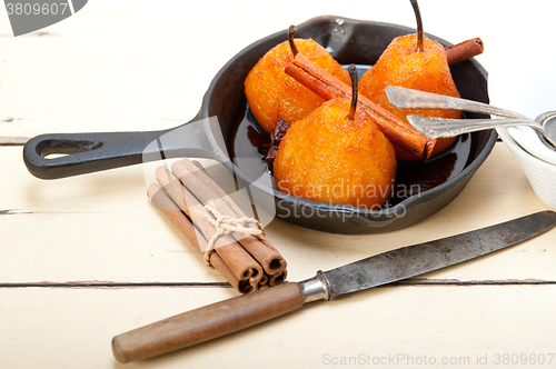 Image of poached pears delicious home made recipe 