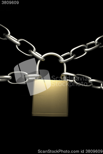 Image of lock with four chains