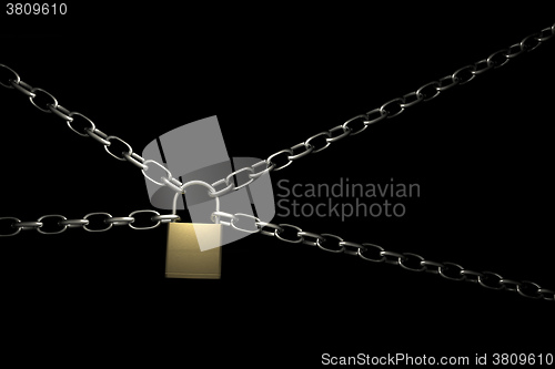 Image of lock with four chains