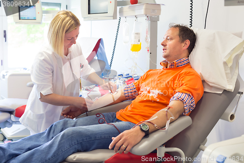 Image of Blood donor at donation.