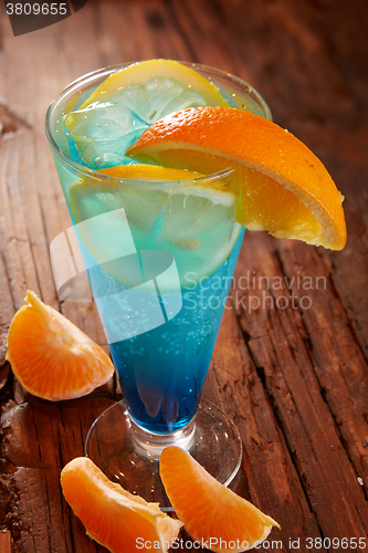 Image of Fresh cocktail with blue curacao