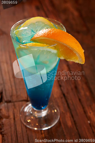 Image of Fresh cocktail with blue curacao