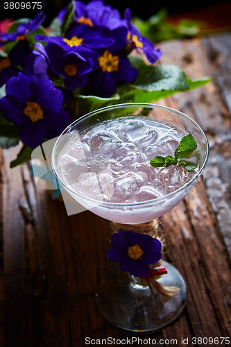 Image of pink cocktails with fresh mint