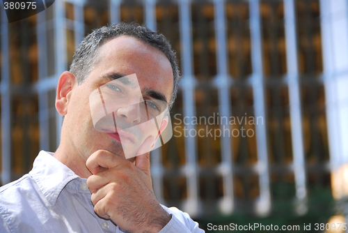 Image of Businessman serious think