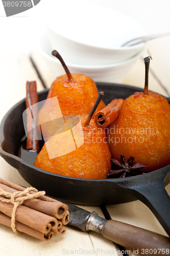 Image of poached pears delicious home made recipe 