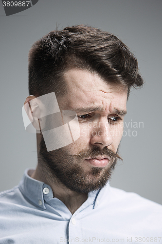 Image of Close up face of  discouraged man 