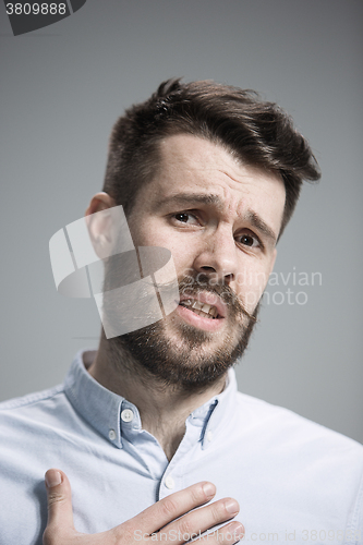 Image of Close up face of  discouraged man 